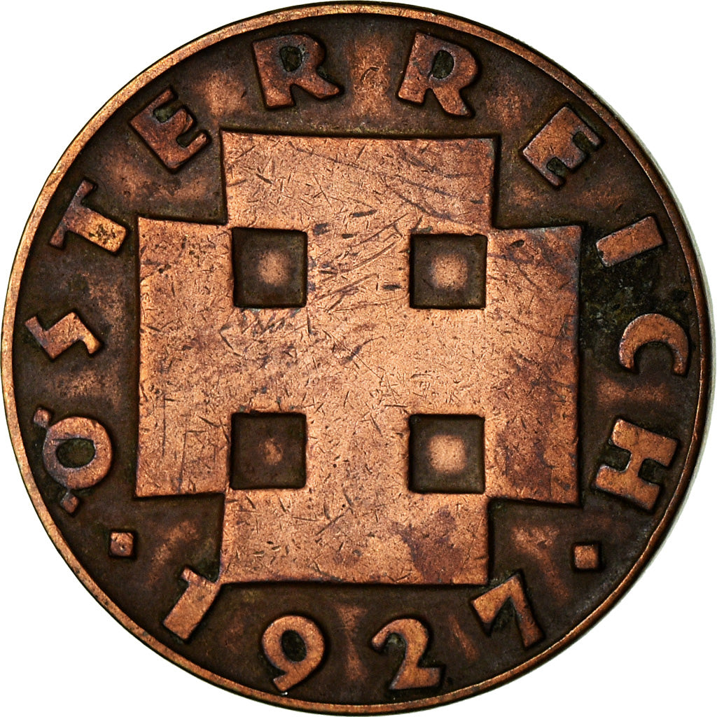 Coin, Austria, 2 Groschen, 1927, EF(40-45), Bronze, KM:2837