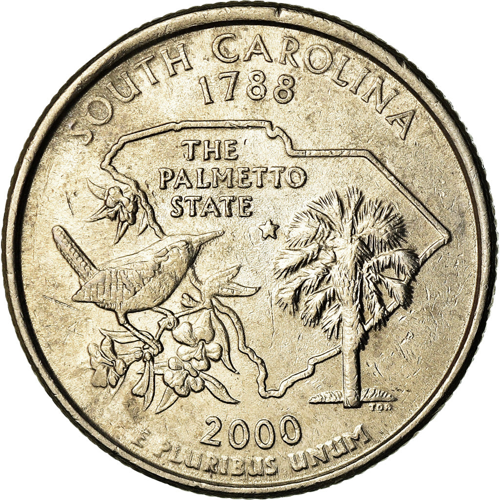 Coin, United States, South Carolina, Quarter, 2000, U.S. Mint, Philadelphia