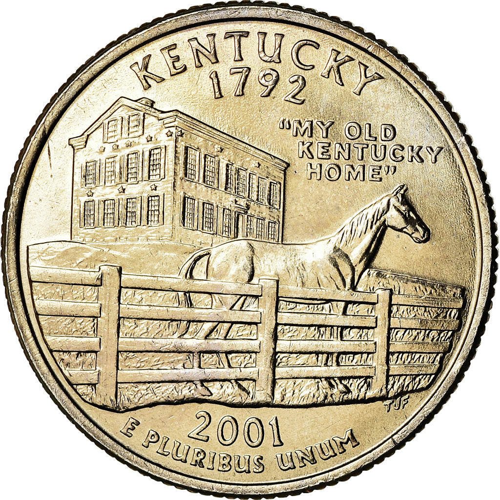Monnaie, États-Unis, Kentucky, Quarter, 2001, U.S. Mint, Denver, SUP
