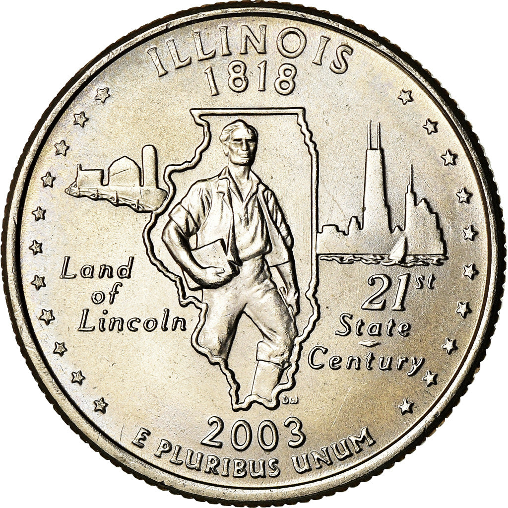 Moneta, Stati Uniti, Illinois, Quarter, 2003, U.S. Mint, Philadelphia, SPL, Rame