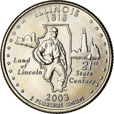 Moneta, Stati Uniti, Illinois, Quarter, 2003, U.S. Mint, Philadelphia, SPL, Rame