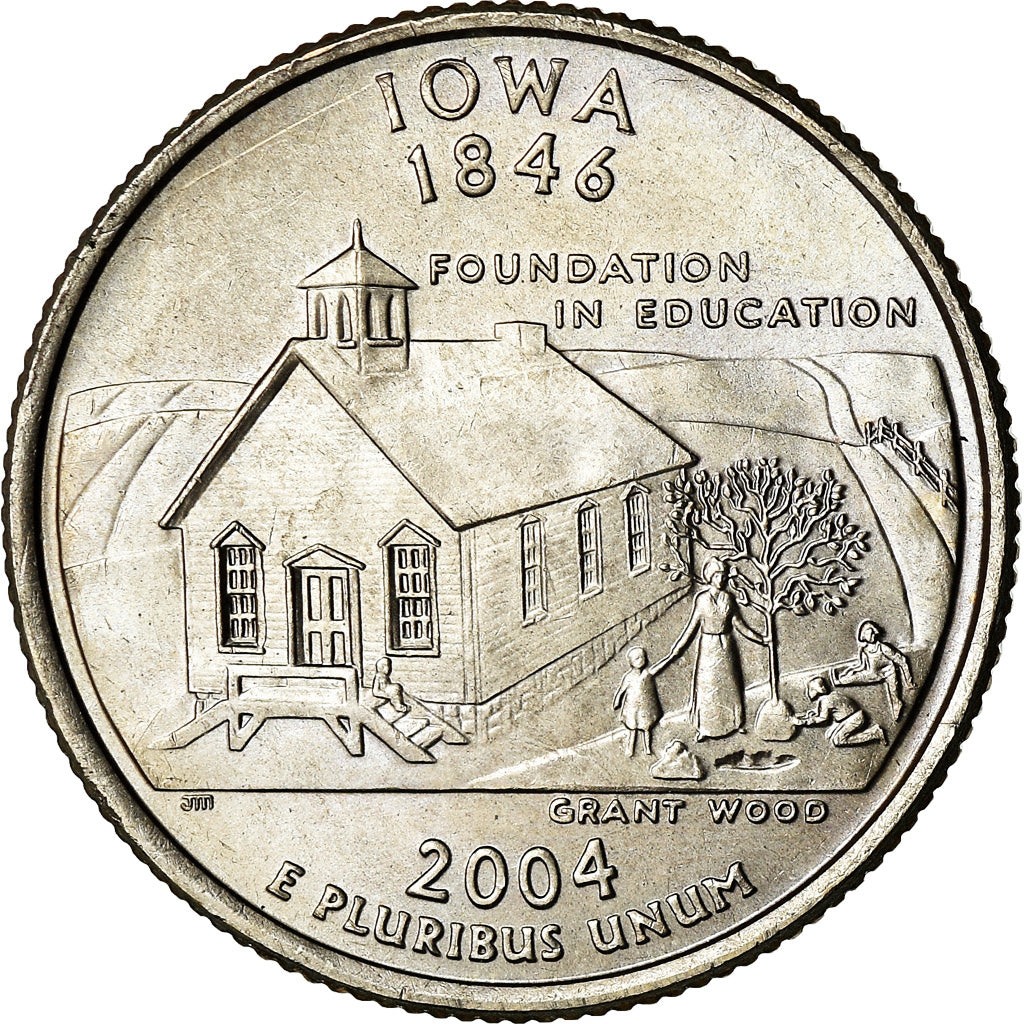 Moneta, Stati Uniti, Iowa, Quarter, 2004, U.S. Mint, Philadelphia, SPL, Rame