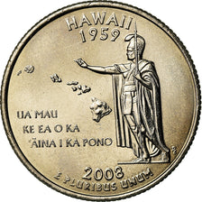 Moneta, Stati Uniti, Hawaii, Quarter, 2008, U.S. Mint, Denver, SPL, Rame