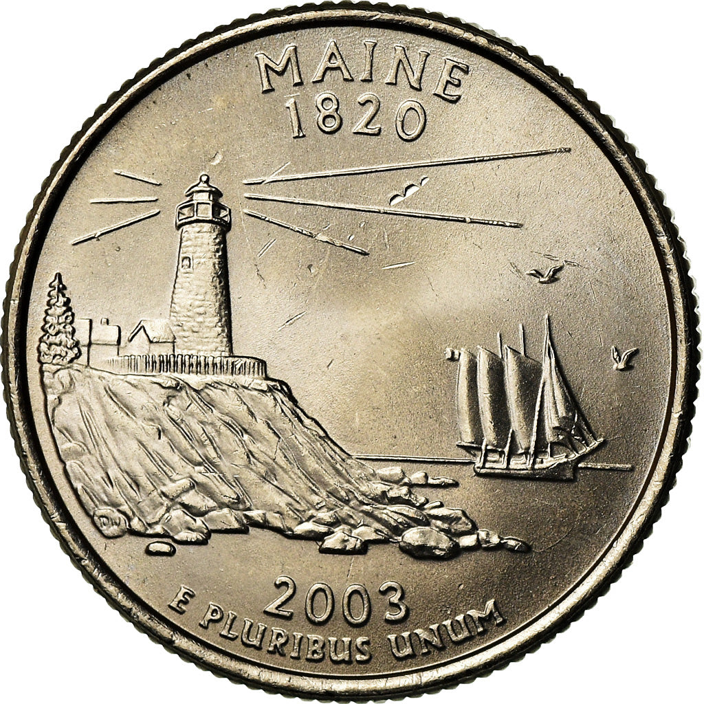 Münze, Vereinigte Staaten, Maine, Quarter, 2003, U.S. Mint, Philadelphia, VZ