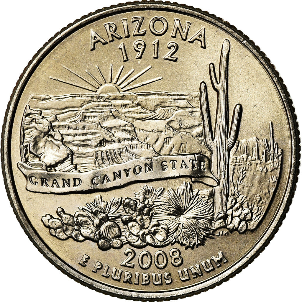 Coin, United States, Arizona, Quarter, 2008, U.S. Mint, Dahlonega, AU(55-58)