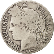 Frankreich, Cérès, Franc, 1871, Bordeaux, F(12-15), Silver, KM:822.2, Gadou...