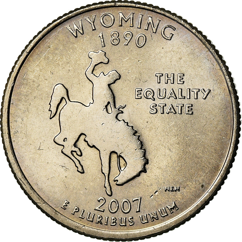 Munten, Verenigde Staten, Wyoming, Quarter, 2007, U.S. Mint, Philadelphia, ZF