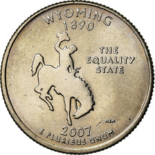 Munten, Verenigde Staten, Wyoming, Quarter, 2007, U.S. Mint, Philadelphia, ZF
