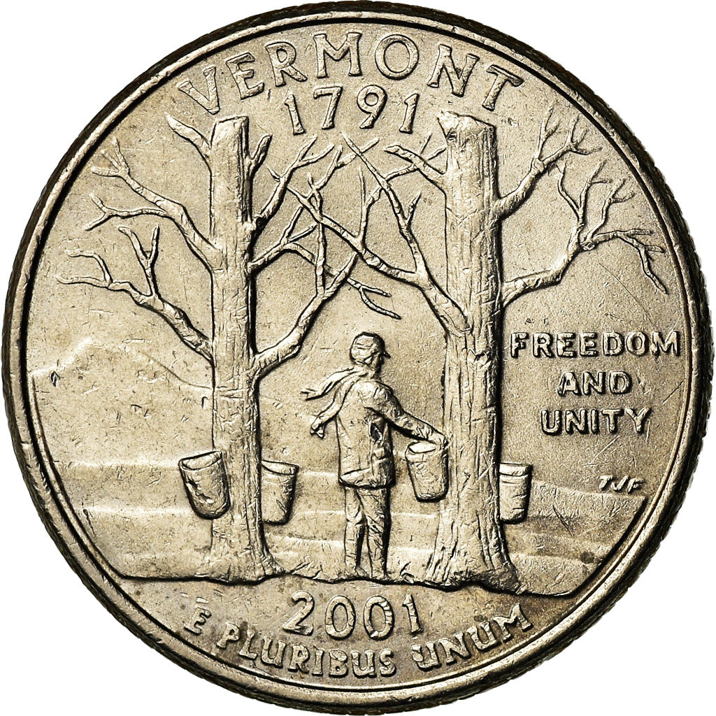 Moeda, Estados Unidos da América, Vermont, Quarter, 2001, U.S. Mint