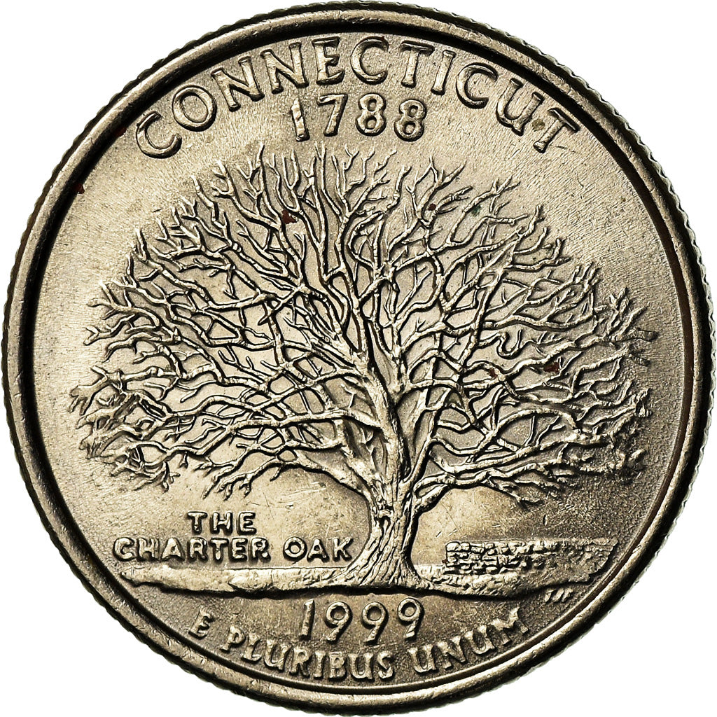 Monnaie, États-Unis, Connecticut, Quarter, 1999, U.S. Mint, Philadelphie, TTB