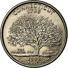 Monnaie, États-Unis, Connecticut, Quarter, 1999, U.S. Mint, Philadelphie, TTB