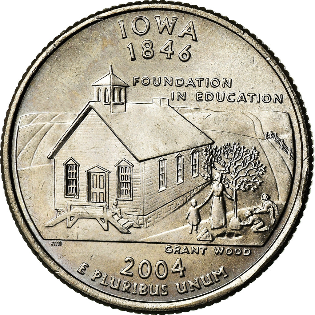 Moneta, Stati Uniti, Iowa, Quarter, 2004, U.S. Mint, Philadelphia, SPL-, Rame