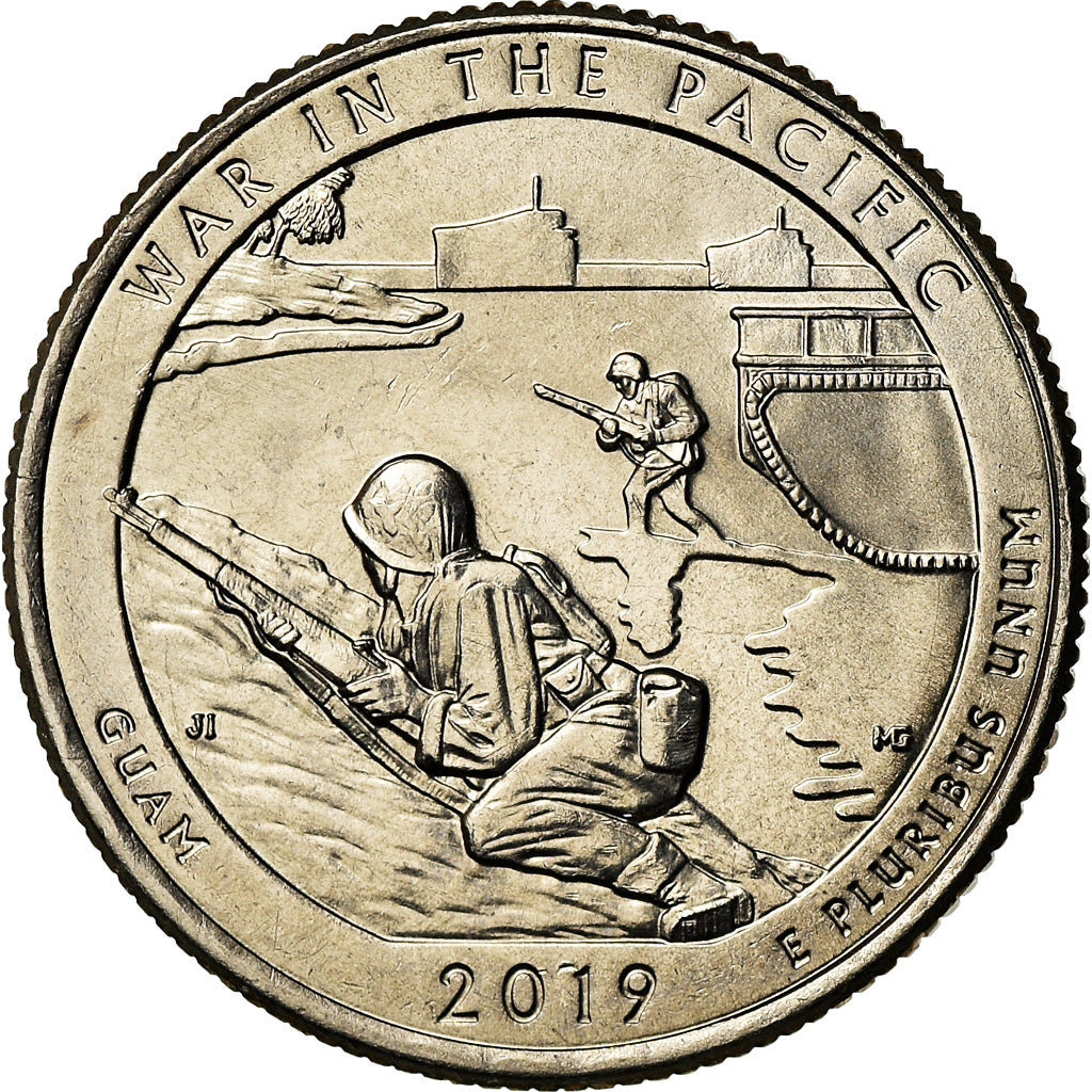 Moneda, Estados Unidos, Guam, Quarter, 2019, U.S. Mint, EBC, Cobre - níquel