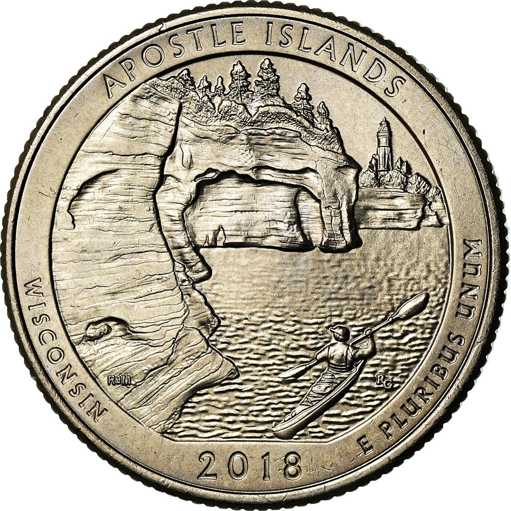 Moneta, Stati Uniti, Wisconsin, Quarter, 2018, U.S. Mint, SPL-, Rame ricoperto