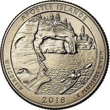 Moneta, Stati Uniti, Wisconsin, Quarter, 2018, U.S. Mint, SPL-, Rame ricoperto