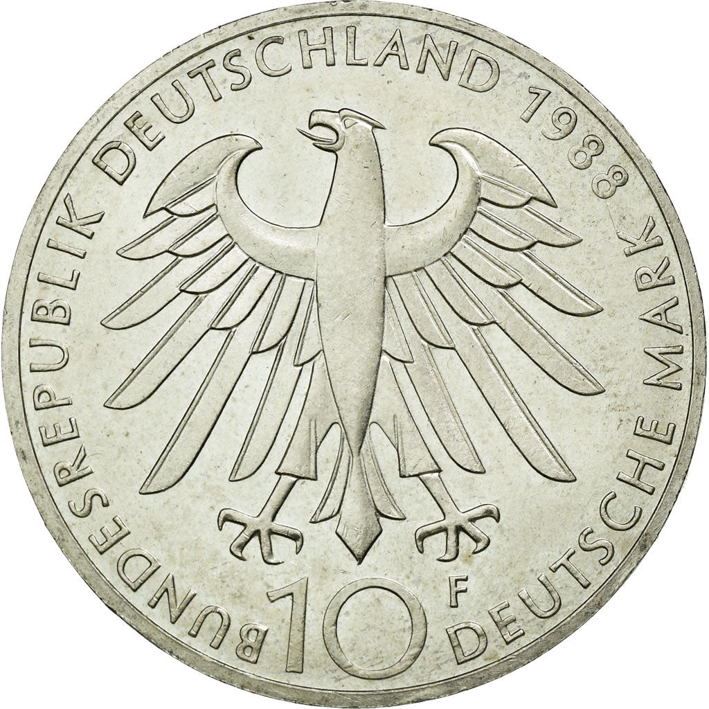 Coin, GERMANY - FEDERAL REPUBLIC, 10 Mark, 1988, Stuttgart, Germany, MS(60-62)