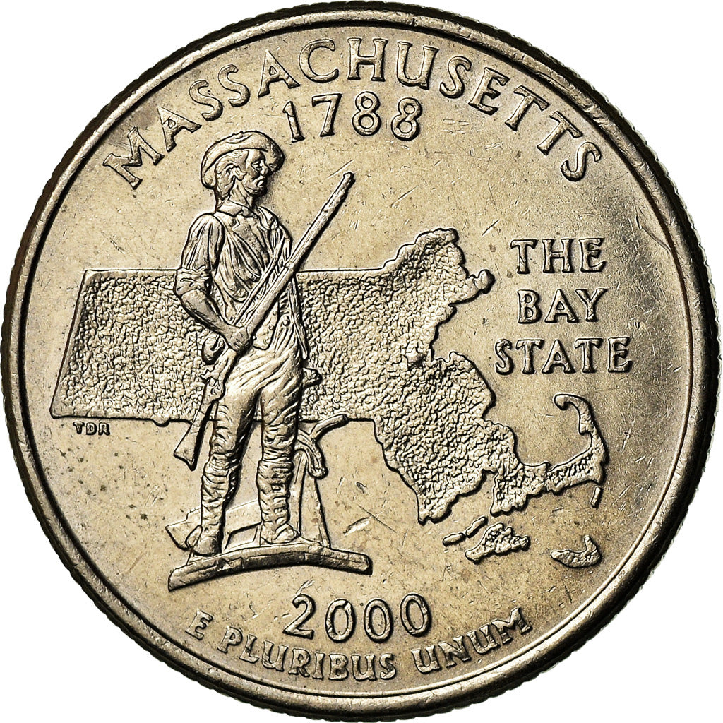 Coin, United States, Massachusetts, Quarter, 2000, Denver, EF(40-45)