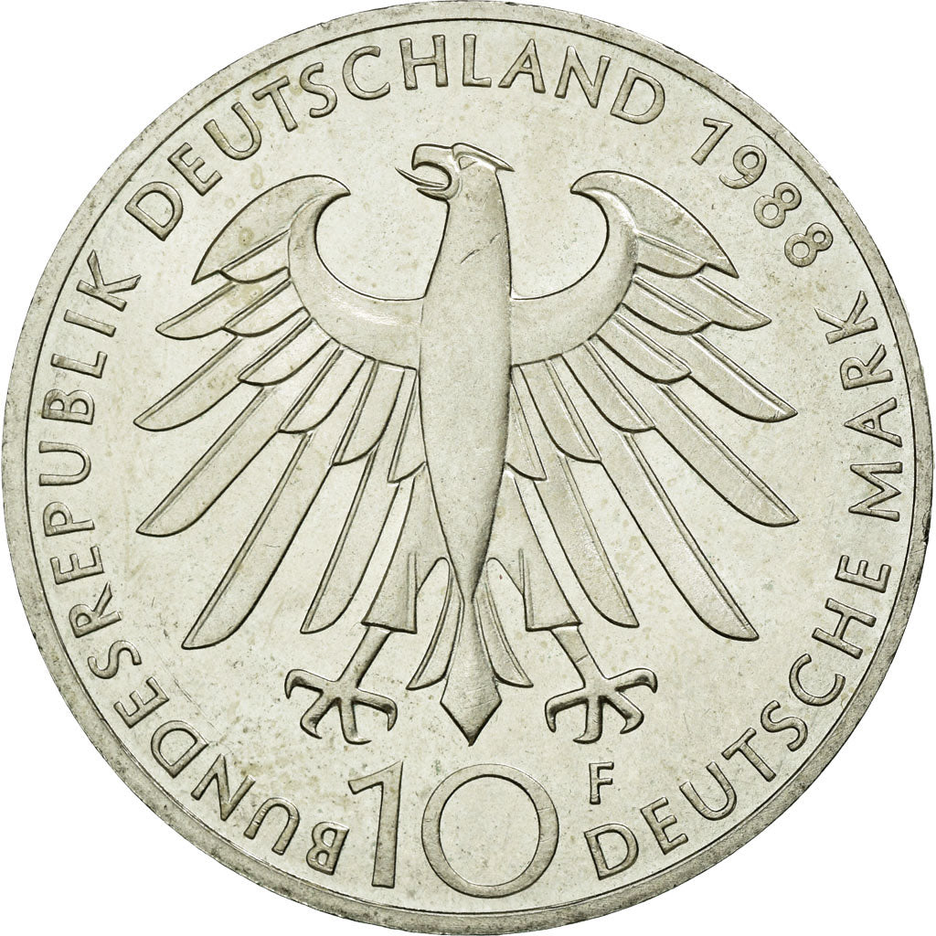 Coin, GERMANY - FEDERAL REPUBLIC, 10 Mark, 1988, Stuttgart, Germany, MS(60-62)