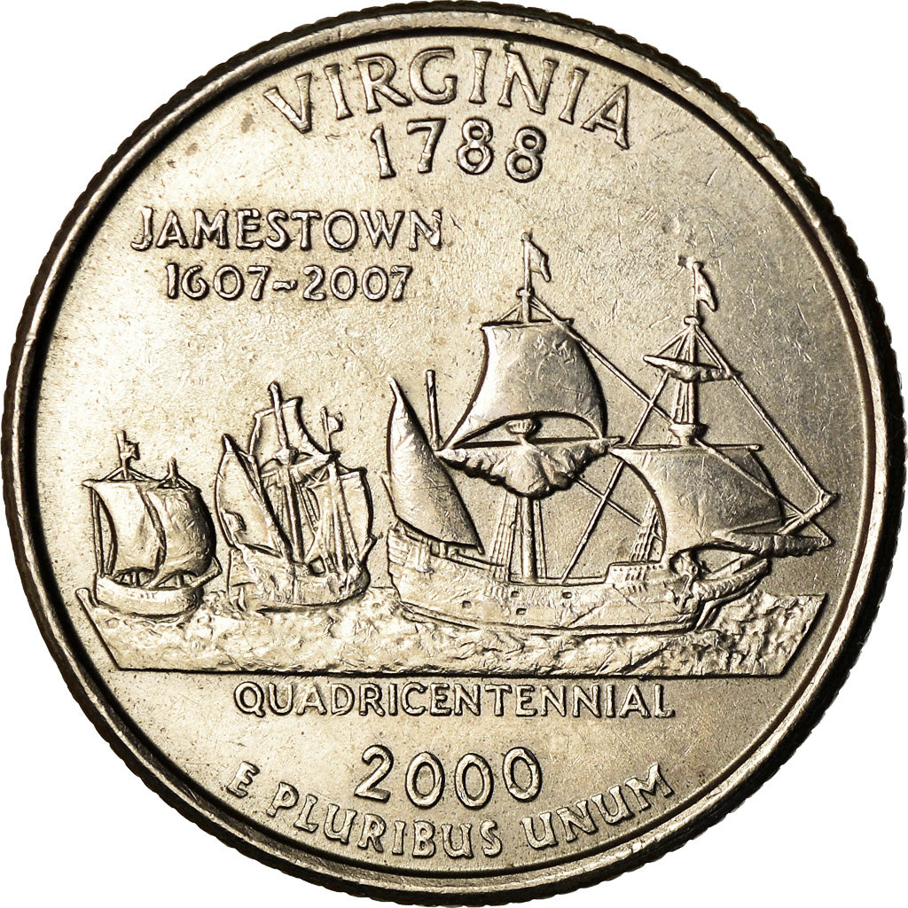 Moneta, Stati Uniti, Virginia, Quarter, 2000, Philadelphia, BB, Rame ricoperto