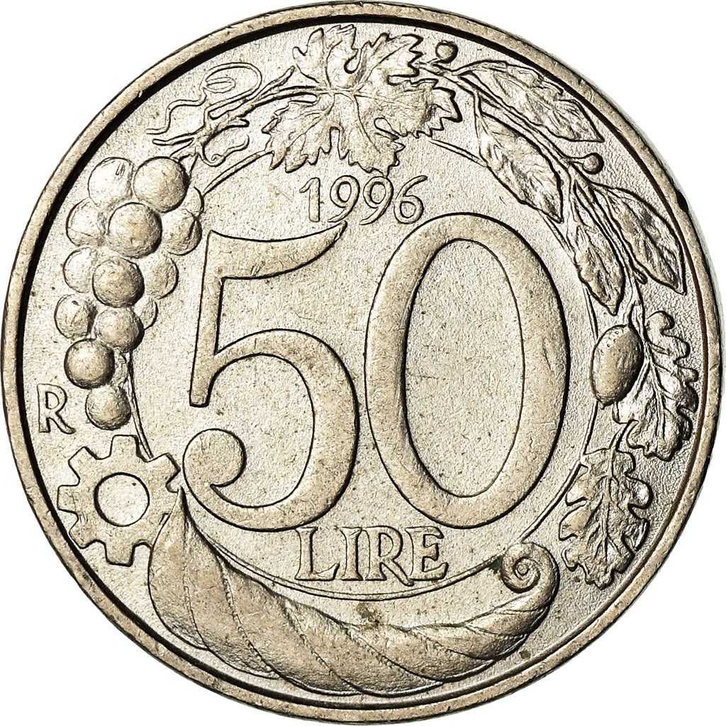 Münze, Italien, 50 Lire, 1996, Rome, SS+, Copper-nickel, KM:183