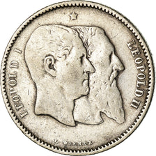 Moneta, Belgio, Leopold II, Franc, 1880, MB, Argento, KM:38