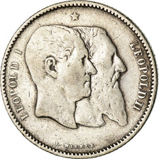 Münze, Belgien, Leopold II, Franc, 1880, S, Silber, KM:38