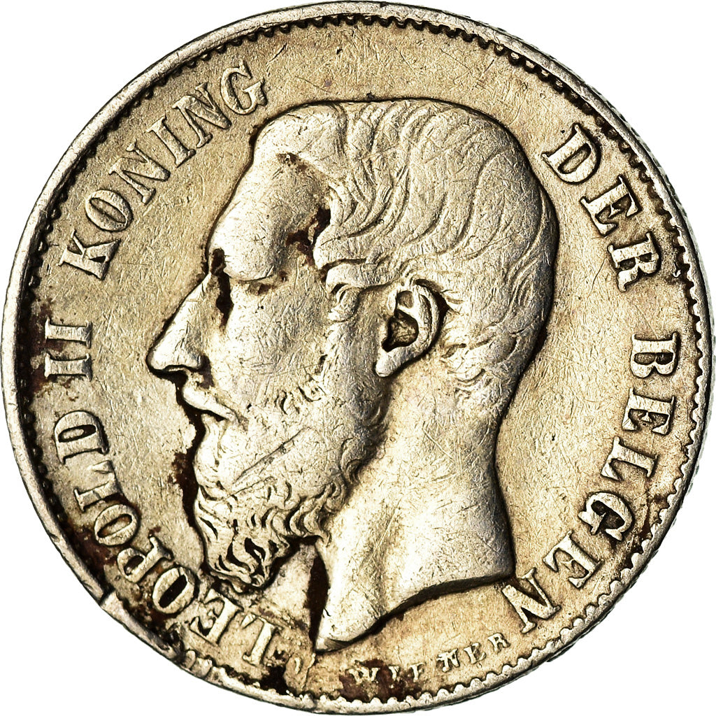 Münze, Belgien, Leopold II, 50 Centimes, 1886, S, Silber, KM:27