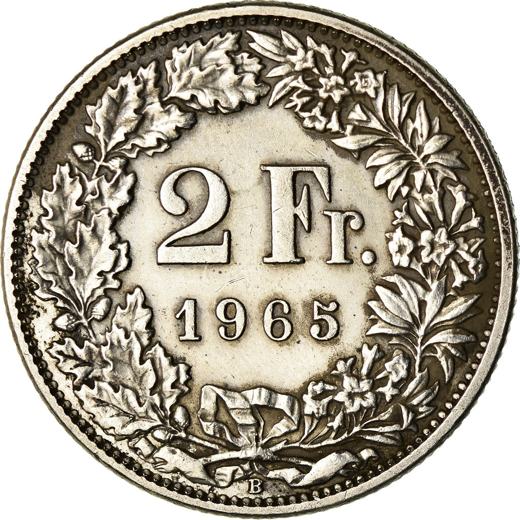 Moneta, Svizzera, 2 Francs, 1965, Bern, BB, Argento, KM:21