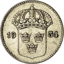 Coin, Sweden, Gustaf V, 10 Öre, 1934, VF(30-35), Nickel-Bronze, KM:795