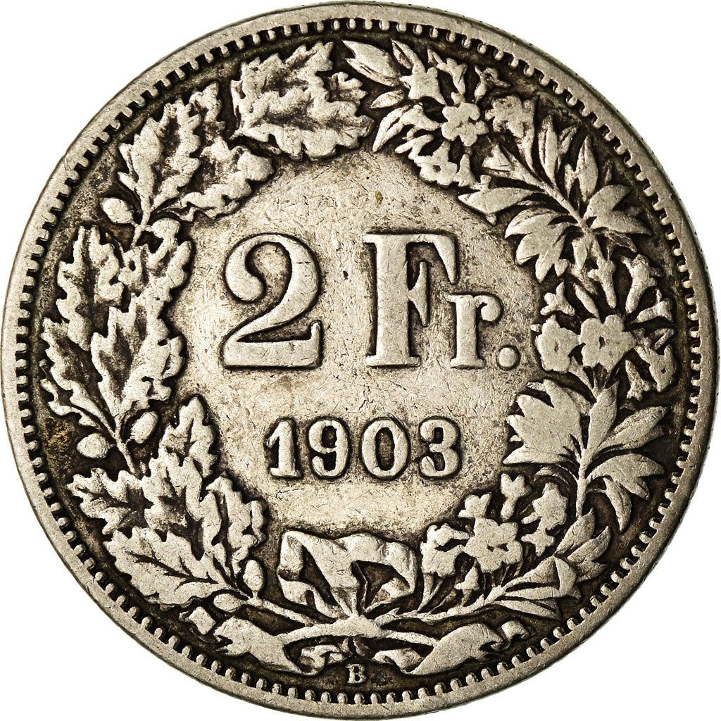 Münze, Schweiz, 2 Francs, 1903, Bern, S, Silber, KM:21