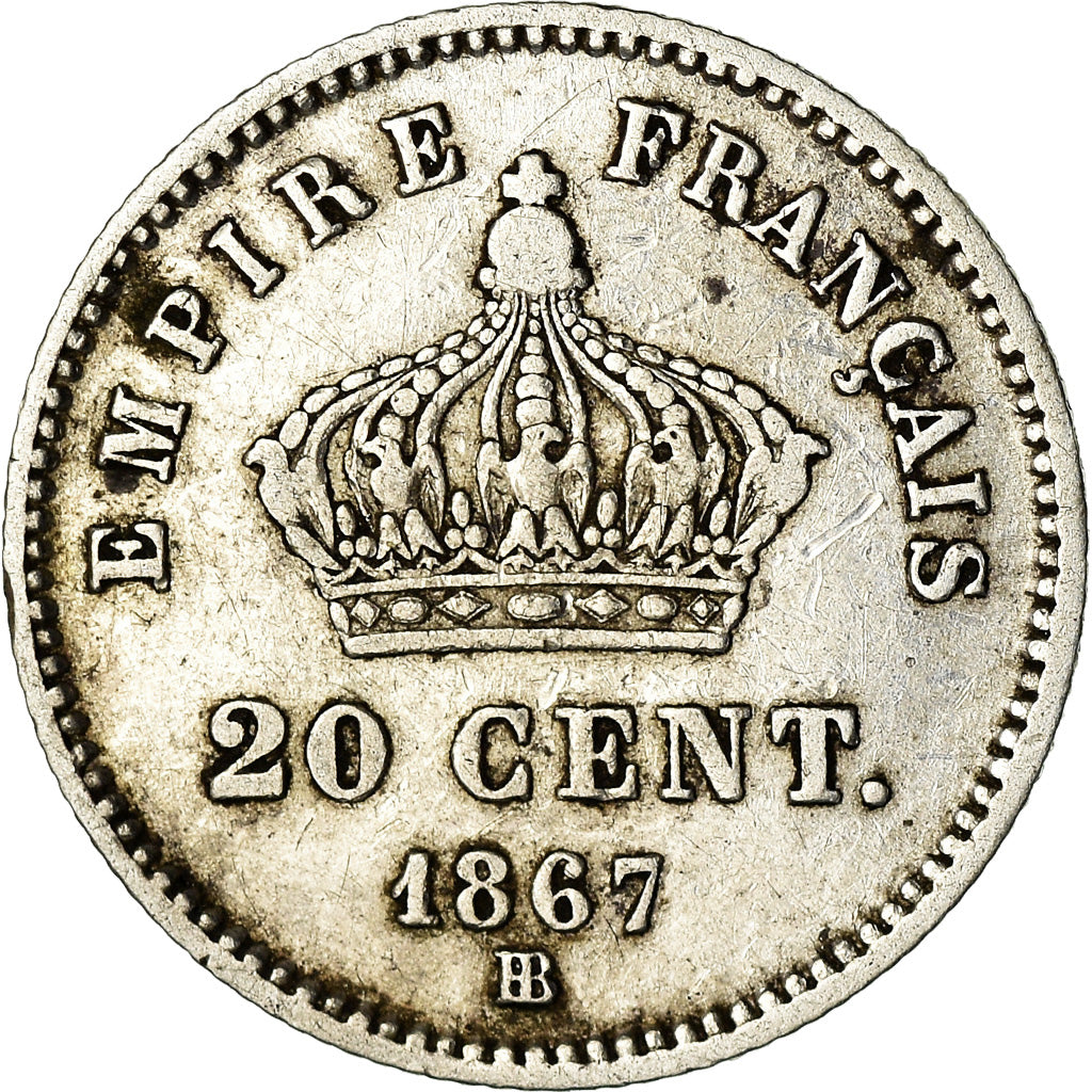 Münze, Frankreich, Napoleon III, Napoléon III, 20 Centimes, 1867, Strasbourg