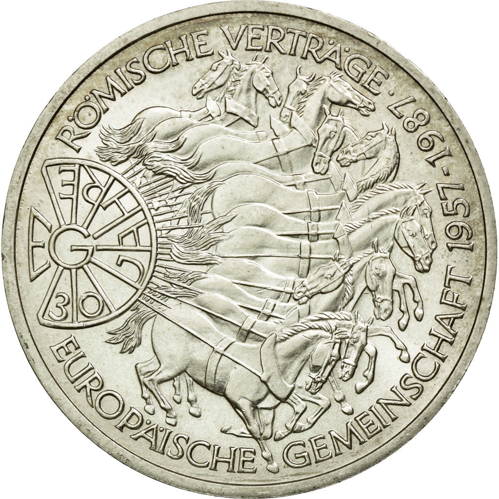Coin, GERMANY - FEDERAL REPUBLIC, 10 Mark, 1987, Karlsruhe, Germany, MS(60-62)