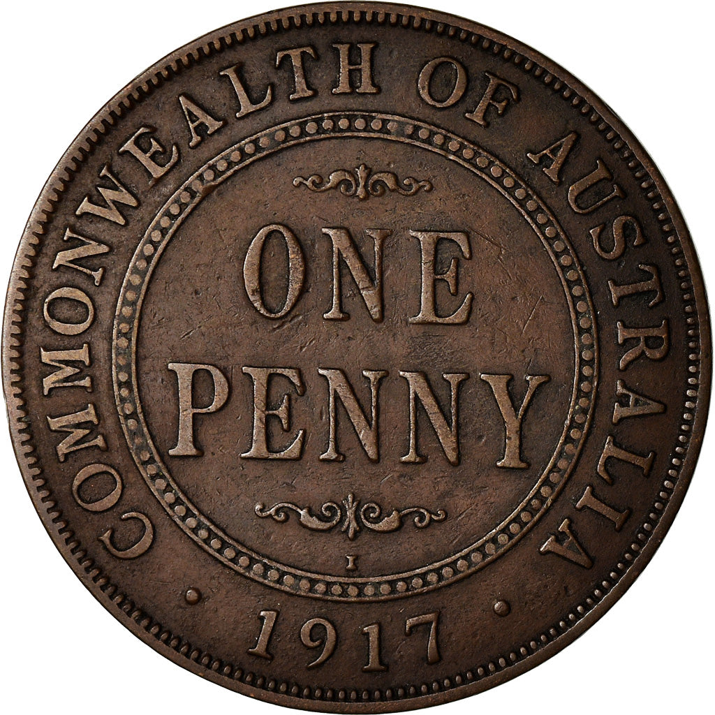 Moneta, Australia, George V, Penny, 1917, MB+, Bronzo, KM:23