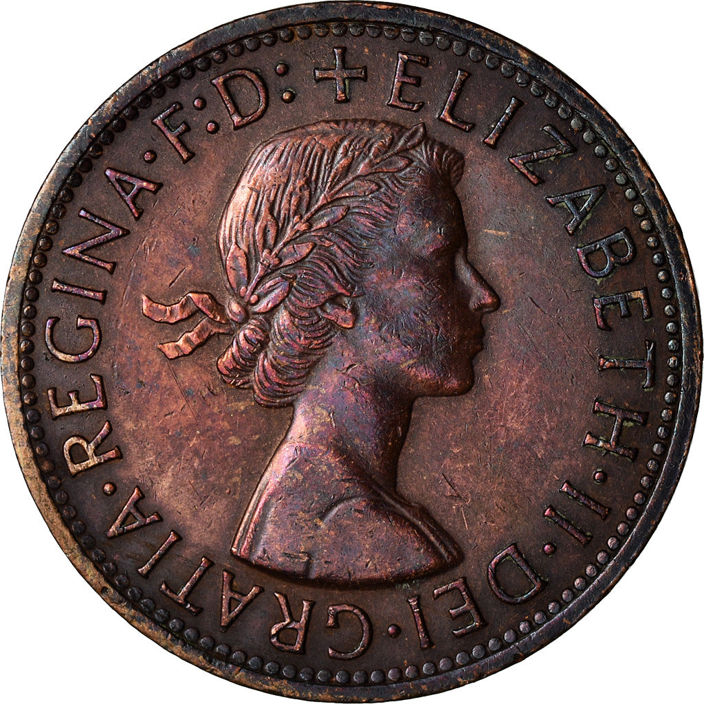 Münze, Australien, Elizabeth II, Penny, 1956, SS+, Bronze, KM:56