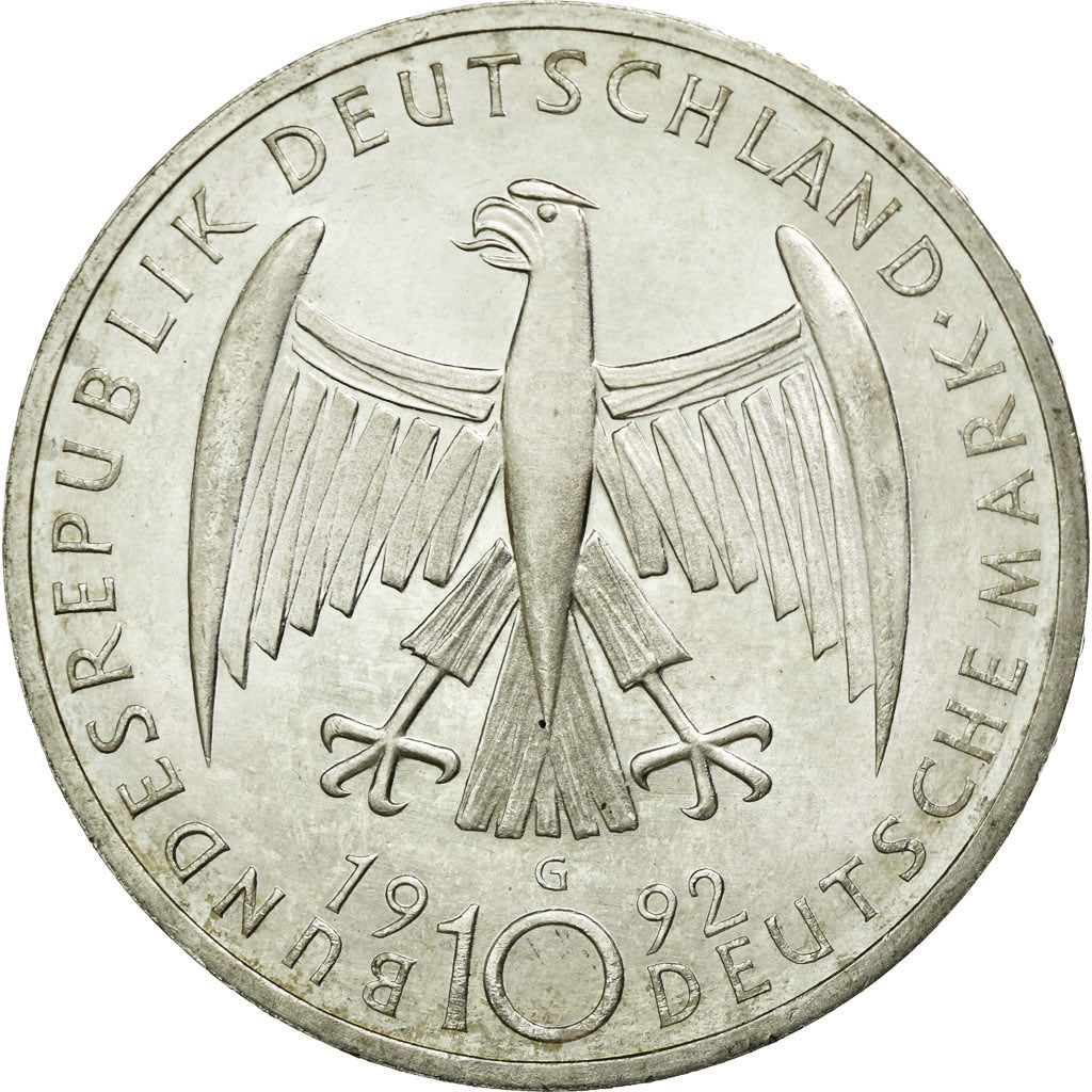 Coin, GERMANY - FEDERAL REPUBLIC, 10 Mark, 1992, Karlsruhe, Germany, MS(60-62)