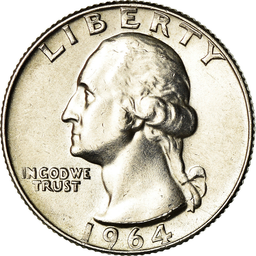 Coin, United States, Washington Quarter, Quarter, 1964, U.S. Mint, Philadelphia