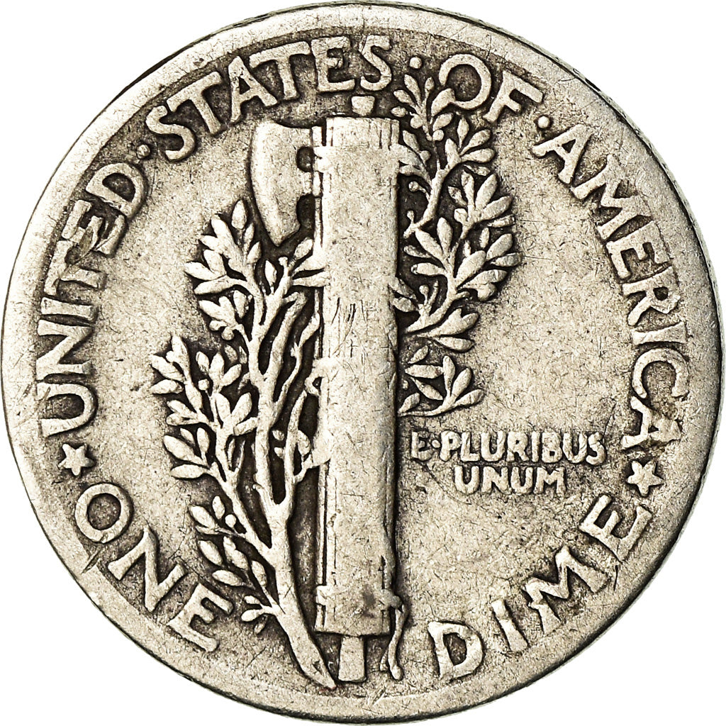 Coin, United States, Mercury Dime, Dime, 1939, U.S. Mint, Philadelphia