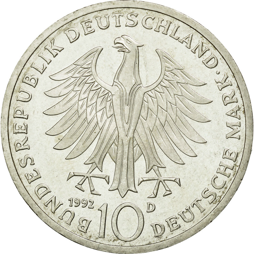 Coin, GERMANY - FEDERAL REPUBLIC, 10 Mark, 1992, Munich, Germany, MS(60-62)