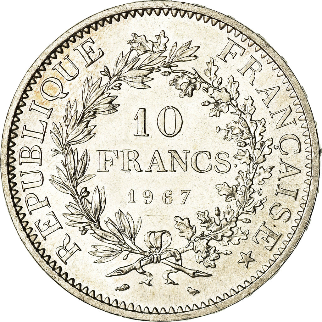 Munten, Frankrijk, Hercule, 10 Francs, 1967, Paris, Avec accent, PR, Zilver