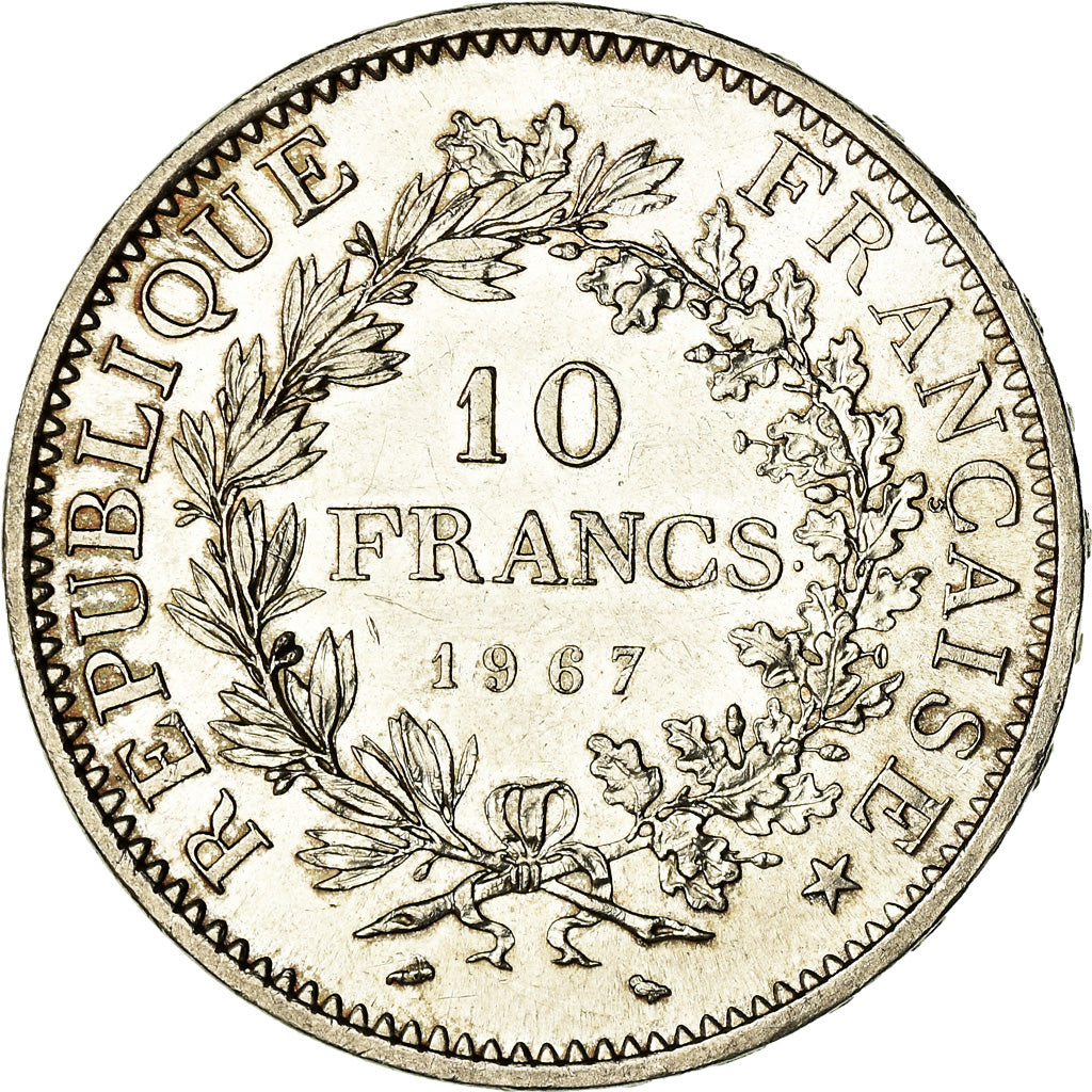 Coin, France, Hercule, 10 Francs, 1967, Paris, Avec accent, AU(50-53), Silver
