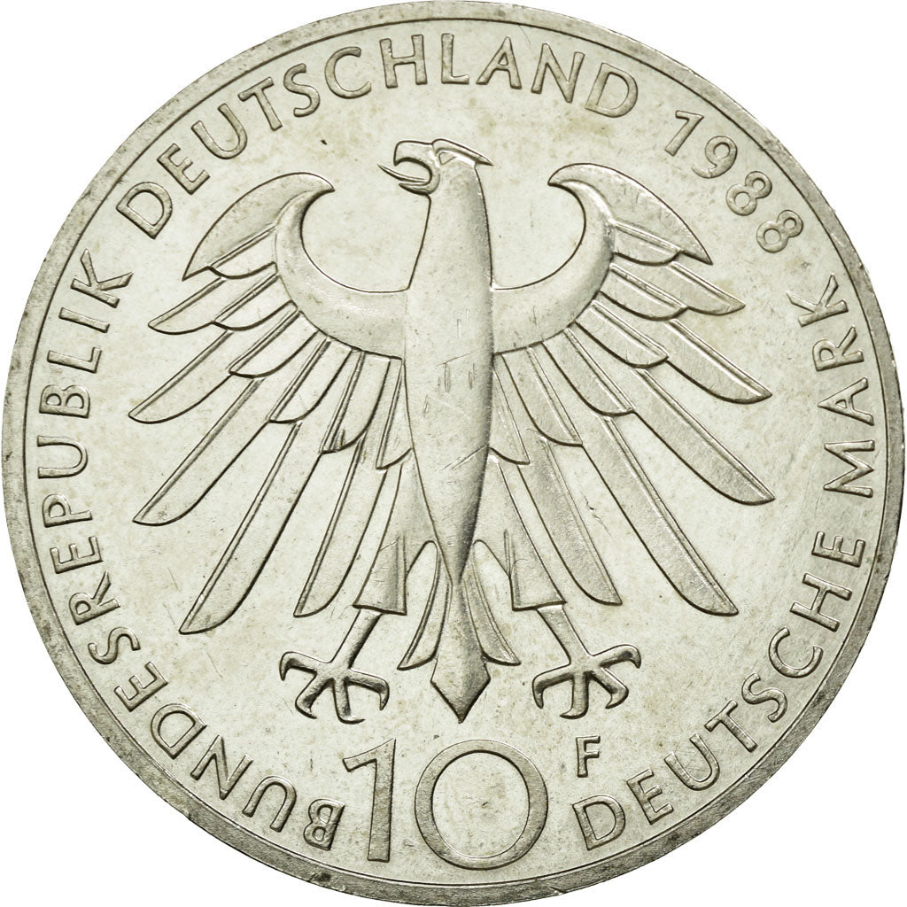 Coin, GERMANY - FEDERAL REPUBLIC, 10 Mark, 1988, Stuttgart, Germany, MS(63)