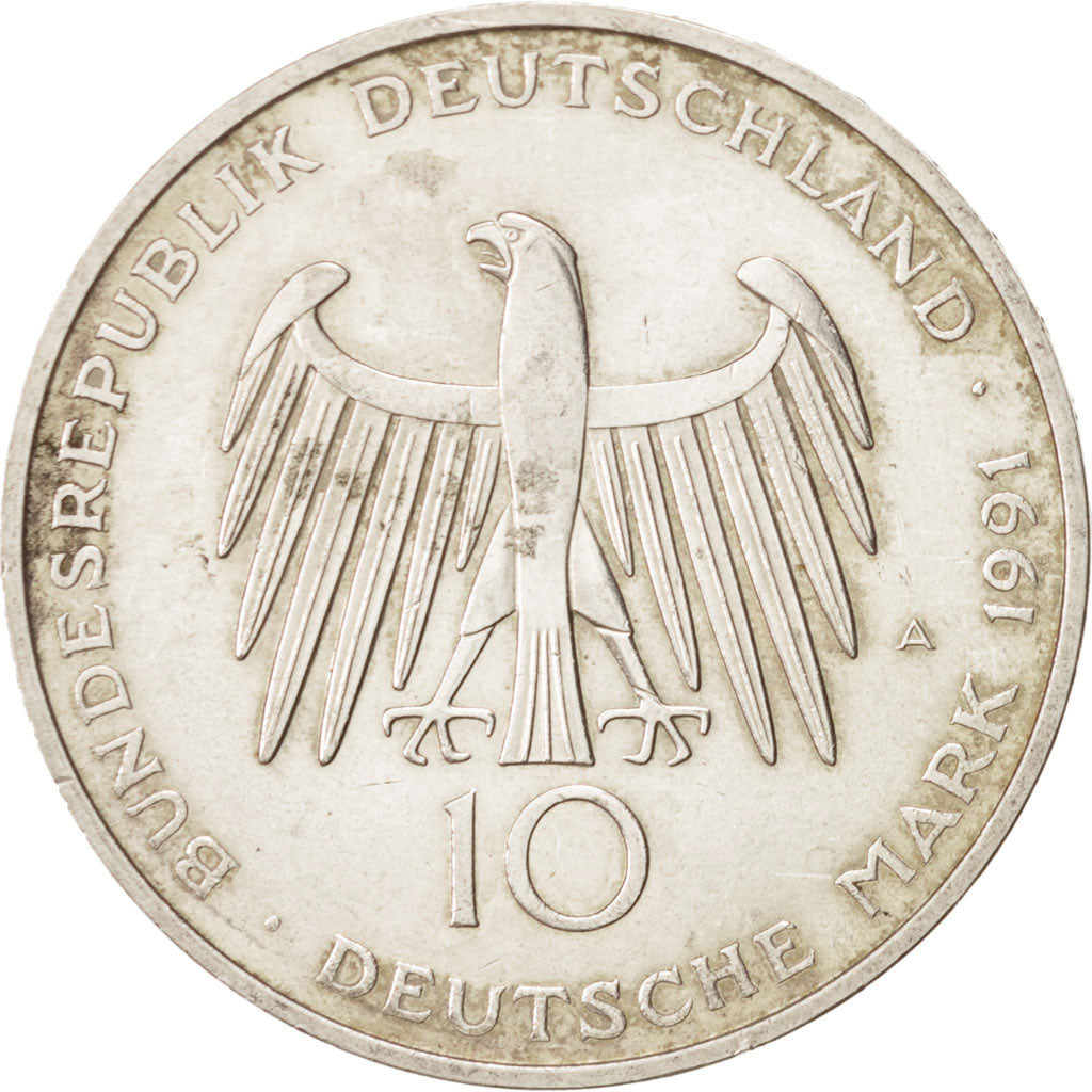 GERMANY - FEDERAL REPUBLIC, 10 Mark, 1991, Berlin, Germany, MS(60-62), Silver...