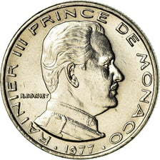 Coin, Monaco, Rainier III, 1/2 Franc, 1977, AU(55-58), Nickel, KM:145