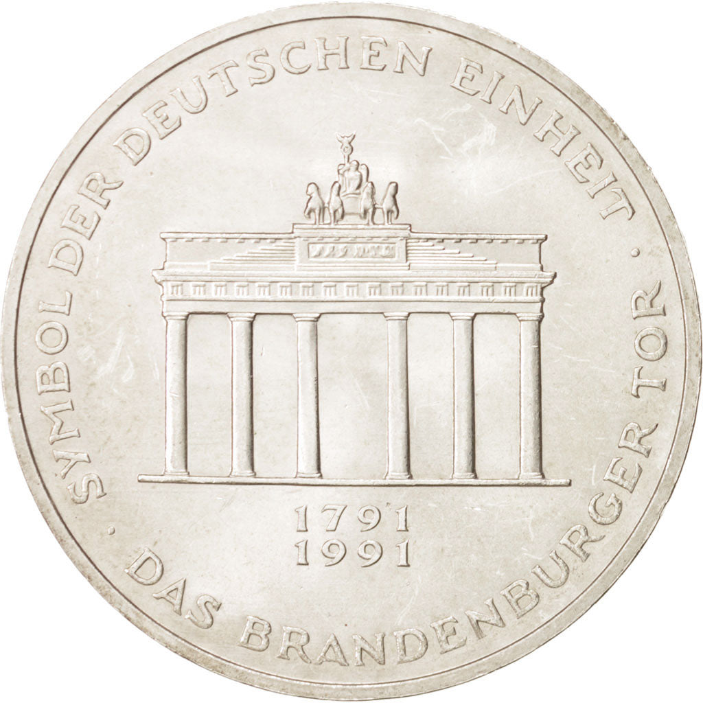 GERMANY - FEDERAL REPUBLIC, 10 Mark, 1991, Berlin, Germany, MS(63), Silver, K...