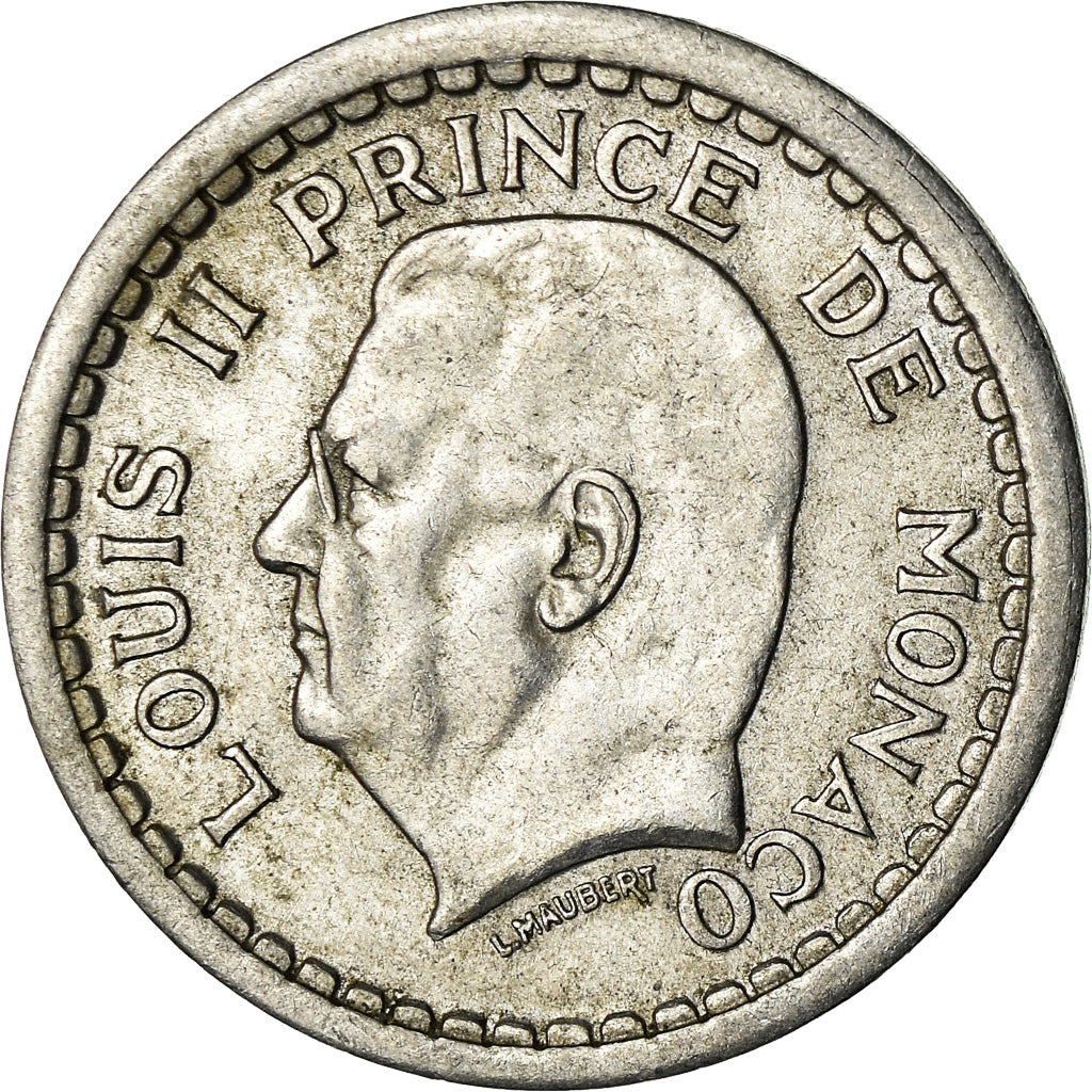 Coin, Monaco, Louis II, Franc, 1943, EF(40-45), Aluminum, KM:120, Gadoury:131