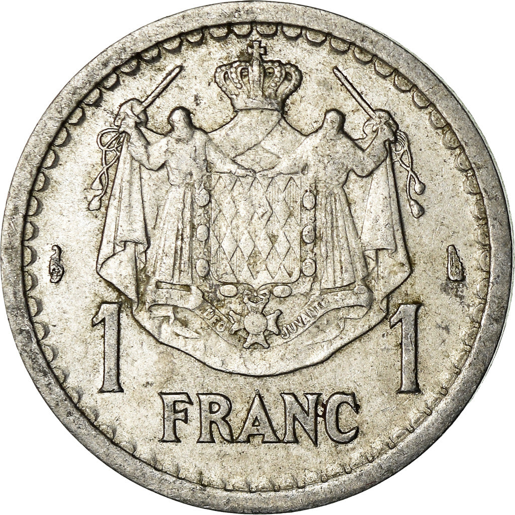 Coin, Monaco, Louis II, Franc, 1943, EF(40-45), Aluminum, KM:120, Gadoury:131