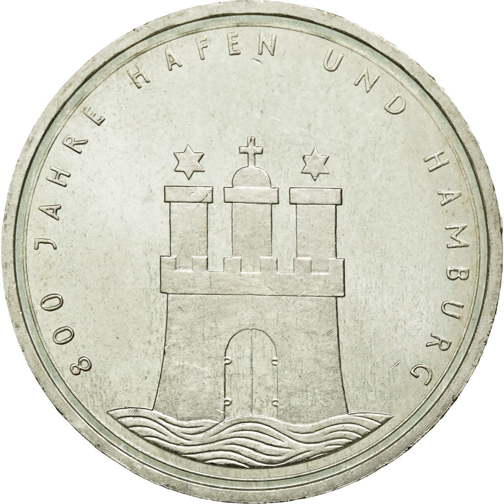 Coin, GERMANY - FEDERAL REPUBLIC, 10 Mark, 1989, Hamburg, Germany, MS(60-62)