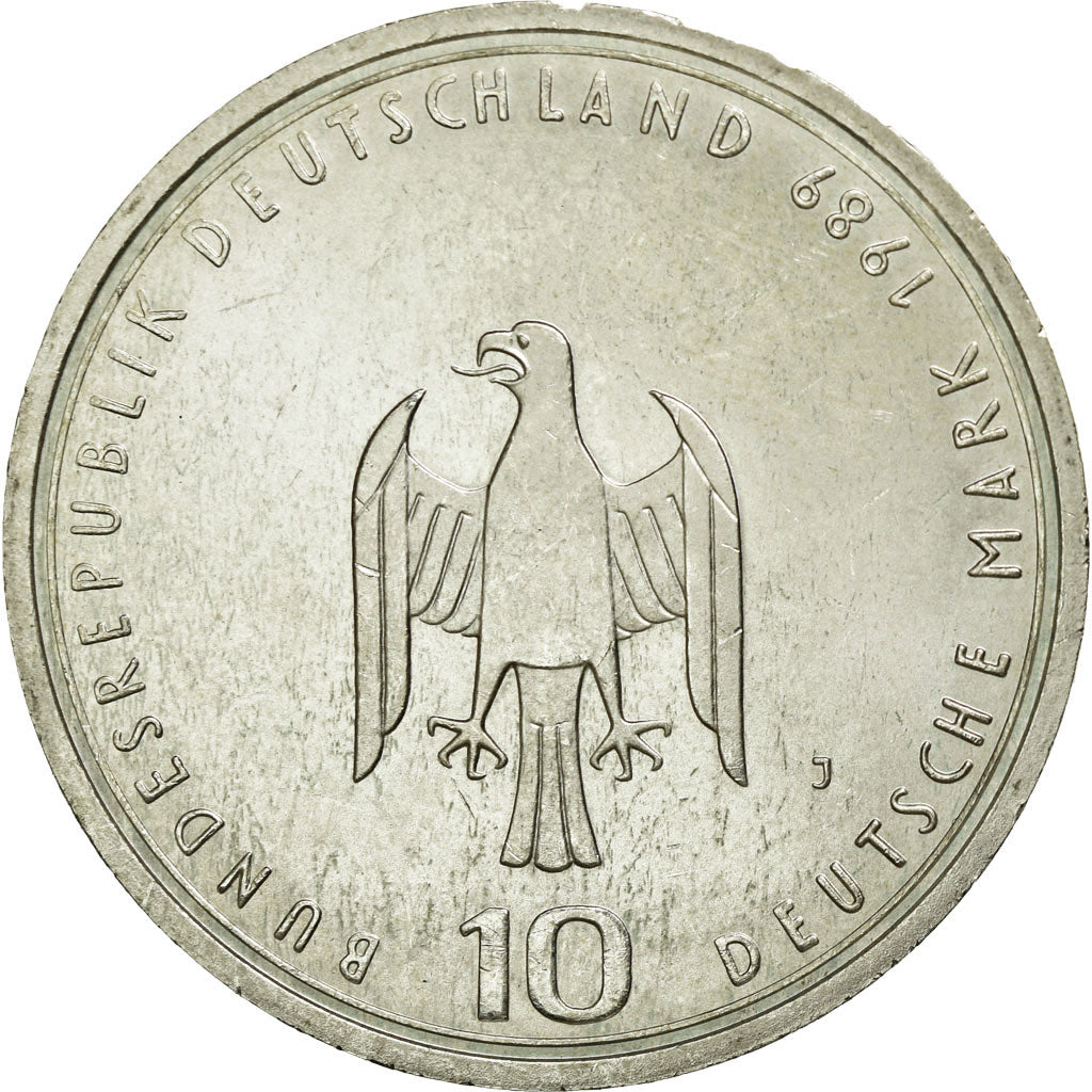 Coin, GERMANY - FEDERAL REPUBLIC, 10 Mark, 1989, Hamburg, Germany, MS(60-62)