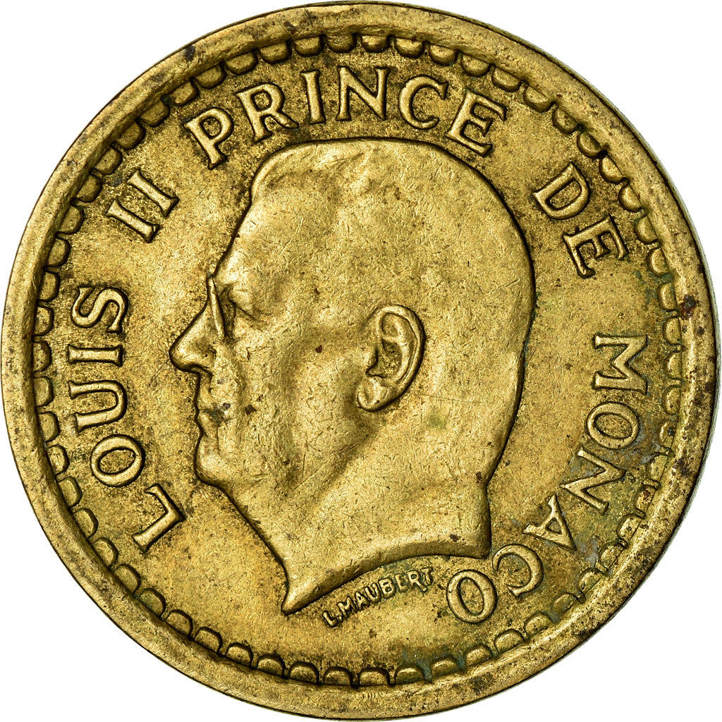 Coin, Monaco, Louis II, Franc, 1943, VF(20-25), Aluminum-Bronze, KM:120A