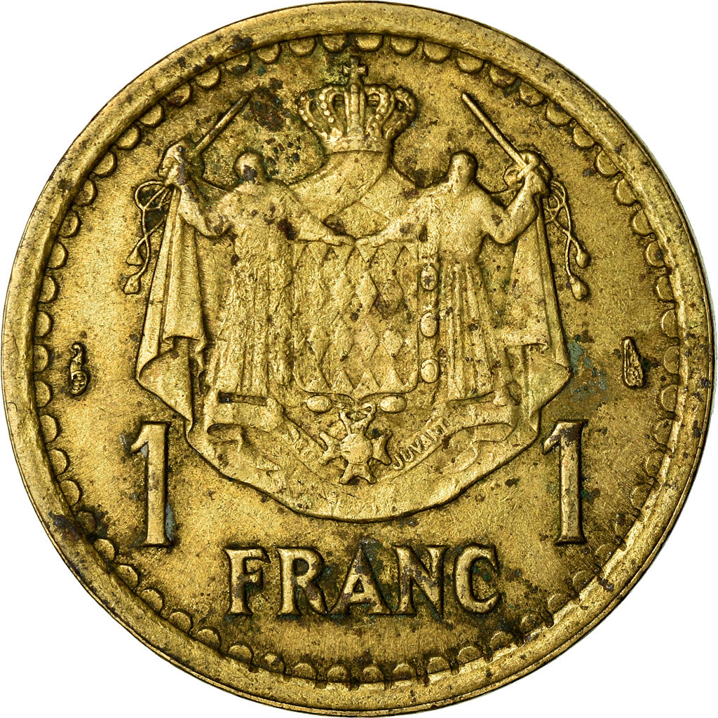 Coin, Monaco, Louis II, Franc, 1943, VF(20-25), Aluminum-Bronze, KM:120A